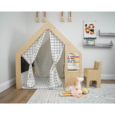 Avenlur Flair - Wooden 5 In 1 Indoor Playhouse Play Tent With Desk Table - Image 6