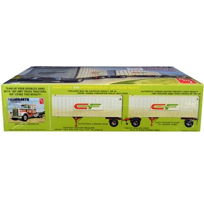 Skill 3 Model Kit Trailmobile Double Header Tandem Van Trailers 1/25 Scale Model By AMT - Image 2