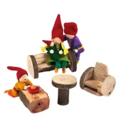 Magic Cabin - Rustic Tree Wooden Branch Living Room Furniture Set, 4 Pieces