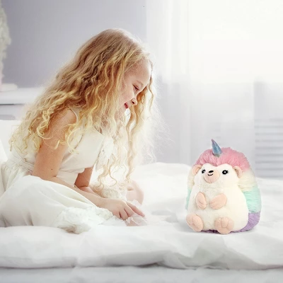 FAO Schwarz Glow Brights Toy Plush LED With Sound Hedgicorn 15" Stuffed Animal