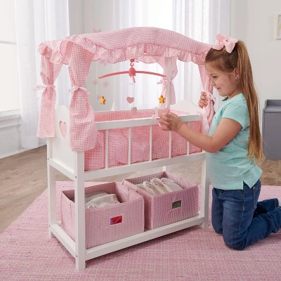 Badger Basket Doll Canopy Crib With Mobile & Storage Bins - Image 2
