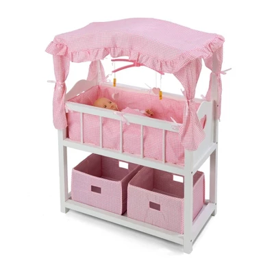 Badger Basket Doll Canopy Crib With Mobile & Storage Bins - Image 5