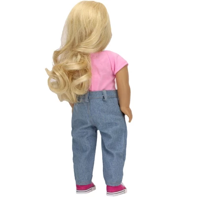 Sophia’s High Rise Loose Fit Jeans For 18" Dolls, Blue - Image 2