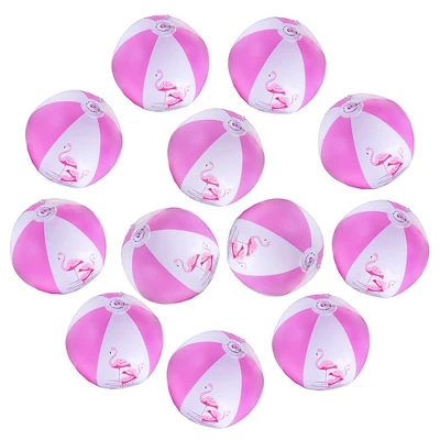 Big Mo's Toys Flamingo Inflatable Beach Balls - 12 In - 12 Pack - Image 4