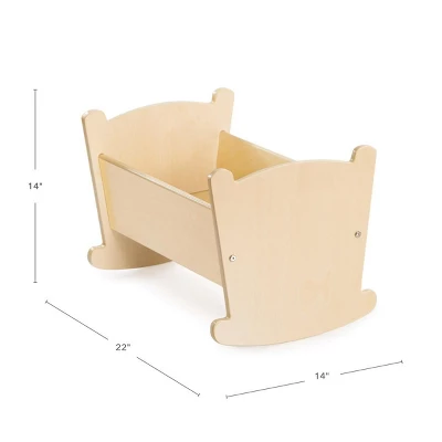 Kaplan Early Learning Wooden Doll Cradle With Pillow And Blanket Bedding - Image 4