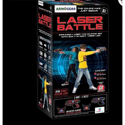 ArmoGear Laser Tag Guns With Vests Set Of 2 - Black