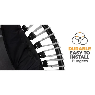 LEAPS & REBOUNDS 40" Round Mini Fitness Trampoline & Rebounder Indoor Home Gym Exercise Equipment Low Impact Workout For Adults, Gray - Image 2