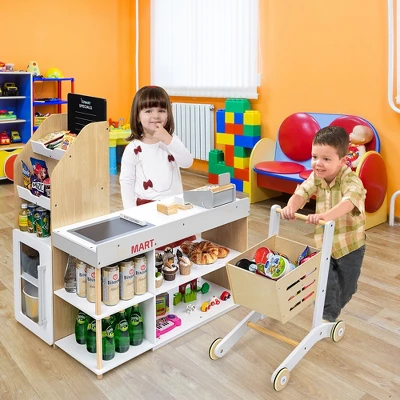 Costway Grocery Store Playset Pretend Play Supermarket Shopping Set With Shopping Cart - Image 8