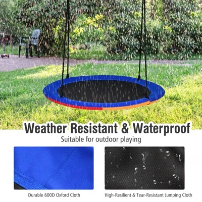 Tangkula 40" Flying Saucer Tree Swing Indoor/Outdoor Round Mat Tree Swing Blue/Green/Camo Green - Image 4