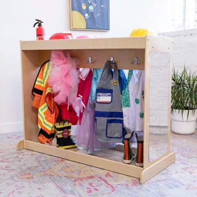 ECR4Kids Streamline Dress-Up Island, Costume Organizer, Natural - Image 4