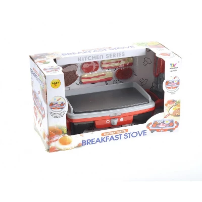 Link Worldwide Little Chef Breakfast Griddle Electric Kitchen Grill Pretend Food Playset - Red/Gray - Image 3