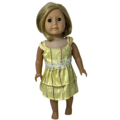 Doll Clothes Superstore Size 6 Matching Girl And Doll Yellow Ruffle Dresses - Image 3