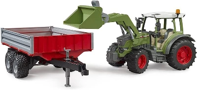 Bruder Fendt Vario 211 With Frontloader And Trailer - Image 2