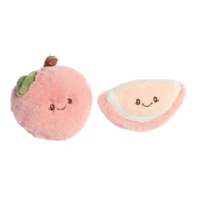 Ebba Mini Peach Rattle & Crinkle Set Precious Produce Adorable Baby Stuffed Animal Pink 3.5"