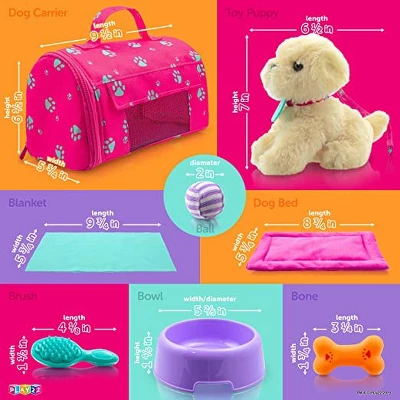 Plush Stuffed Puppy Dog 9 PCS Set For Baby Doll Accessories Fits For 18’’ American Girl Dolls - Play22Usa - Image 3
