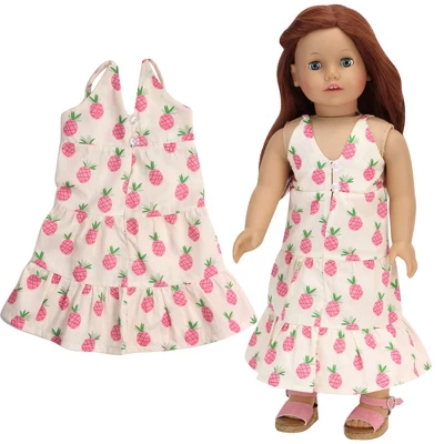 Sophia’s Pineapple Print Maxi Dress For 18" Dolls, Ivory - Image 2