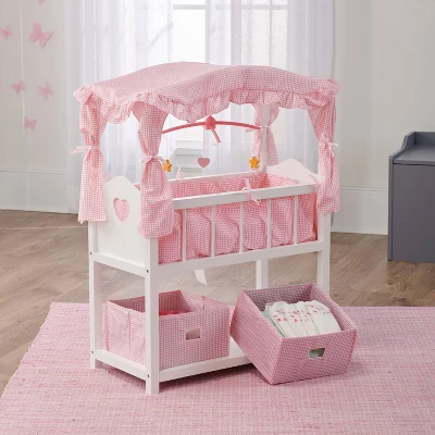 Badger Basket Doll Canopy Crib With Mobile & Storage Bins - Image 4