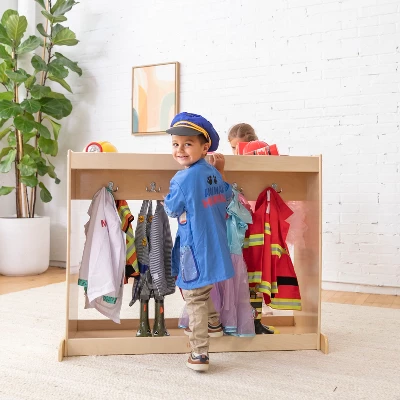 ECR4Kids Streamline Dress-Up Island, Costume Organizer, Natural - Image 3