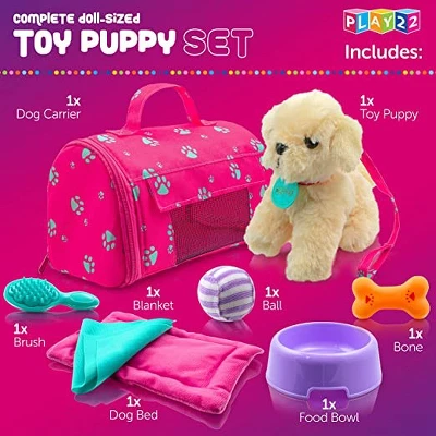 Plush Stuffed Puppy Dog 9 PCS Set For Baby Doll Accessories Fits For 18’’ American Girl Dolls - Play22Usa - Image 5