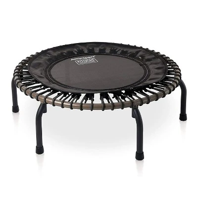 JumpSport 350 PRO Indoor Heavy Duty Lightweight 39-Inch Fitness Trampoline With Handle Bar Accessory, Black