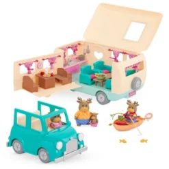 Li'l Woodzeez Animal Figurines And Toy Cars Happy Camper Playset