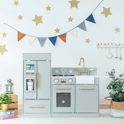 Teamson Kids - Little Chef Charlotte Modern Play Kitchen - Silver Grey / Gold - Image 8
