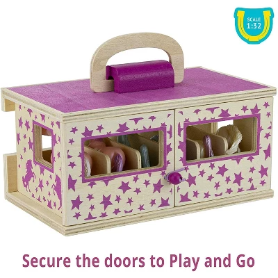 Breyer Unicorn Magic Wooden Carry Stable Playset W/ 6 Unicorns