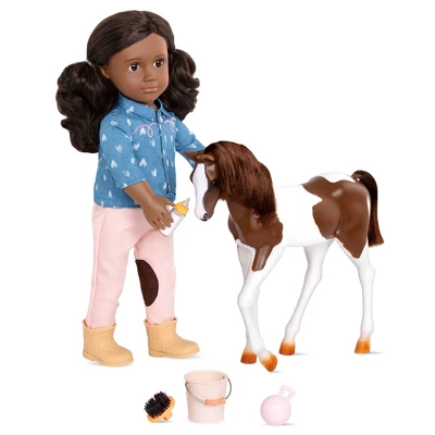 Our Generation 18" Equestrian Doll & Horse Set - Daveen With Foal - Image 2