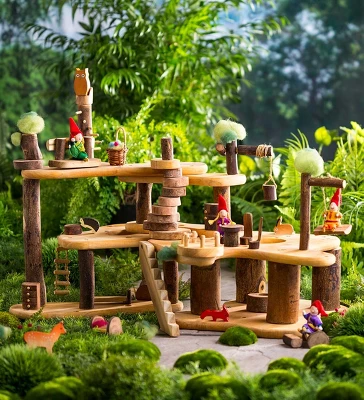 HearthSong Tree Blocks 34-Piece Tree Fort Kit, Includes Platforms, Staircase, Bridges, And More - Image 2