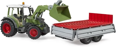 Bruder Fendt Vario 211 With Frontloader And Trailer - Image 3