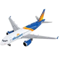Airbus A319 Commercial Aircraft "Allegiant Air" White And Blue With Graphics 1/400 Diecast Model Airplane By GeminiJets