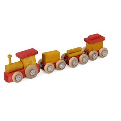 Remley Kids Wooden 4-Car Toy Train - Image 2