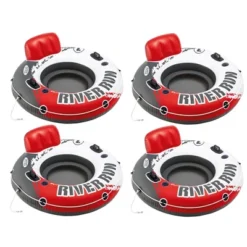 Intex River Run Single Inflatable Lake Floating Water Tube Lounger, Color Varies