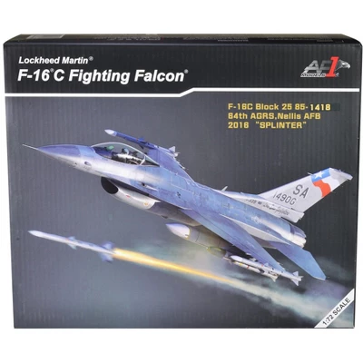 Lockheed Martin F-16C Fighting Falcon Aircraft "Splinter, 64th AGRS, Nellis AFB" USAF (2016) 1/72 Diecast Model By Air Force 1 - Image 2