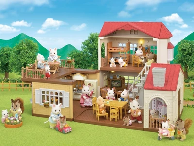 Calico Critters Red Roof Grand Mansion Gift Set, Dollhouse Playset With 3 Figures, Furniture, Vehicle And Accessories - Image 6