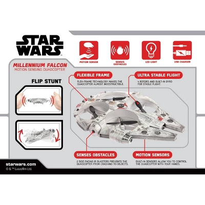 World Tech Toys Star Wars Millennium Falcon Motion Sensing Drone Quadcopter - Image 4