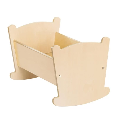 Kaplan Early Learning Wooden Doll Cradle With Pillow And Blanket Bedding