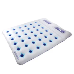 Swim Central 76-Inch Inflatable White And Blue 18 Pockets Dual Window Pool Air Mattress