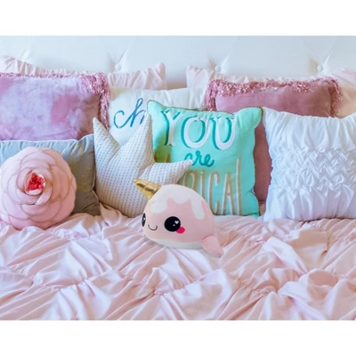 Seven20 Glitter Galaxy 6-Inch Ice Cream Cone Horn Pink Narwhal Collectible Plush - Image 4