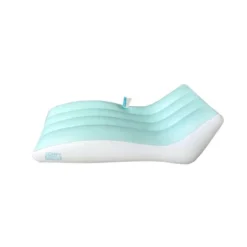 Comfy Floats Misting Chaise Lounger Inflatable Summertime Float With Handheld Mister For Relaxation And Comfort In Pool Or On Water, Aqua Blue