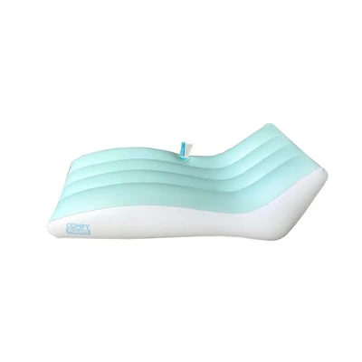 Comfy Floats Misting Chaise Lounger Inflatable Summertime Float With Handheld Mister For Relaxation And Comfort In Pool Or On Water, Aqua Blue