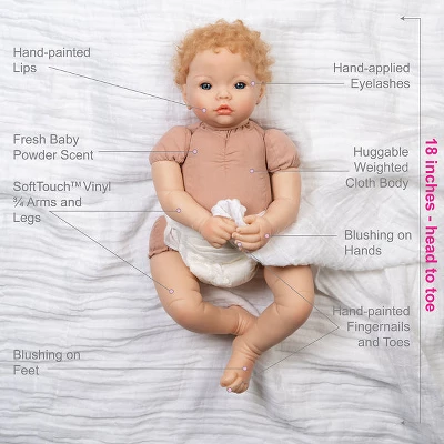 Paradise Galleries Realistic Newborn Doll - Forever Yours Golden, 7-Piece Reborn Doll Gift Set With Magnetic Pacifier - Image 5