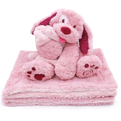 Plushible Blankie Bestie 2-in-1 Plush And Blanket Pinki Doodle Dog - Image 6
