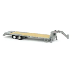 Greenlight Collectibles 1/64 Gooseneck Trailer Primer Gray With Red And White Conspicuity Stripes 30391