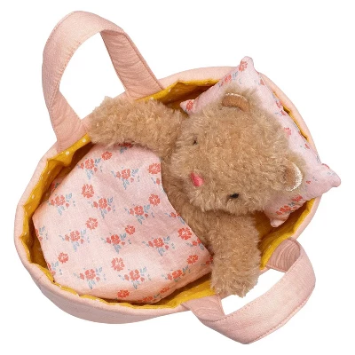 Manhattan Toy Moppettes Bea Bear Stuffed Animal Nurturing Playset With Bear Plush Toy, Fabric Bassinet, Blanket & Pillow - Image 5