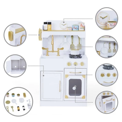 Teamson Kids Petite Versailles Classic Play Kitchen With Accessories - Image 3