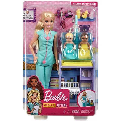 Barbie Baby Doctor Playset With Blonde Doll, 2 Infant Dolls