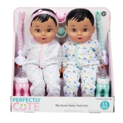 Perfectly Cute My Sweet Baby Twins 14" Baby Doll - Brown Hair