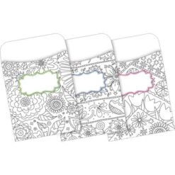 3pk 30ea Garden Peel & Stick Library Pockets - Barker Creek