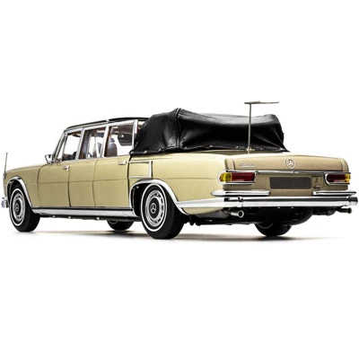 1965-1981 Mercedes Benz 600 Pullman Landaulet Limousine Convertible W/Functional Softtop Gold Ltd Ed 1/18 Diecast Model Car CMC - Image 2